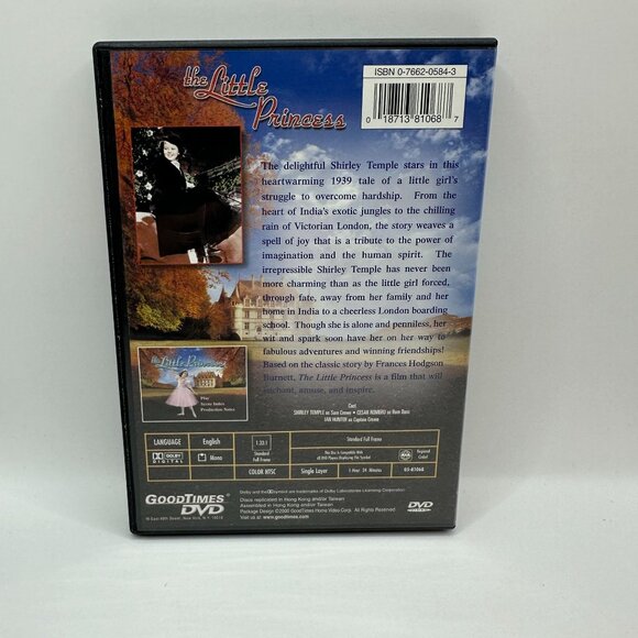 Shirley Temple The Little Princess Classic Family Film GoodTimes DVD Technicolor - Picture 3 of 6